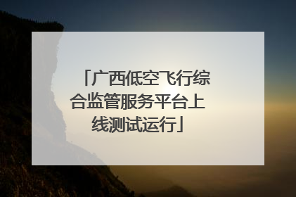 广西低空飞行综合监管服务平台上线测试运行